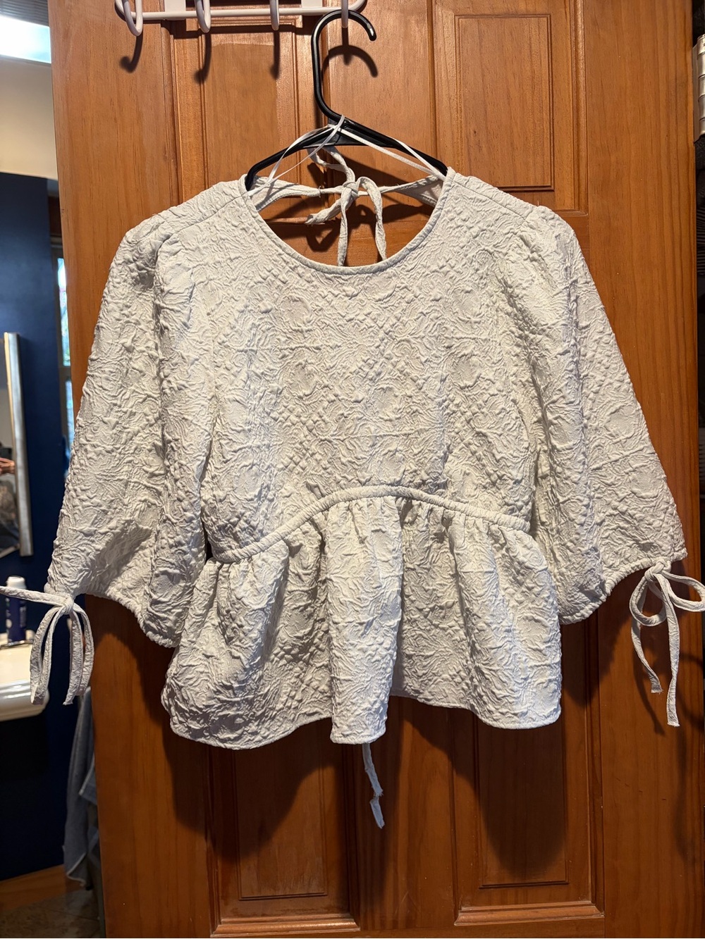 Zara Tie-Back Peplum Tie Back Babydoll Top